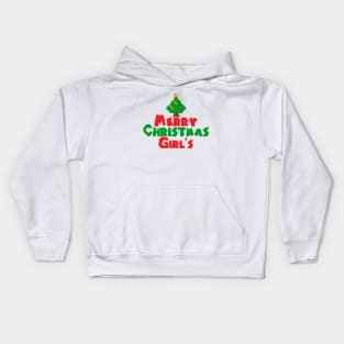 Merry Christmas Girl's Kids Hoodie